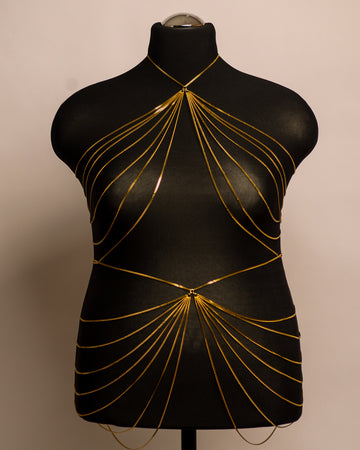 After Dark Top stainless steel body chain handgemaakt op maat