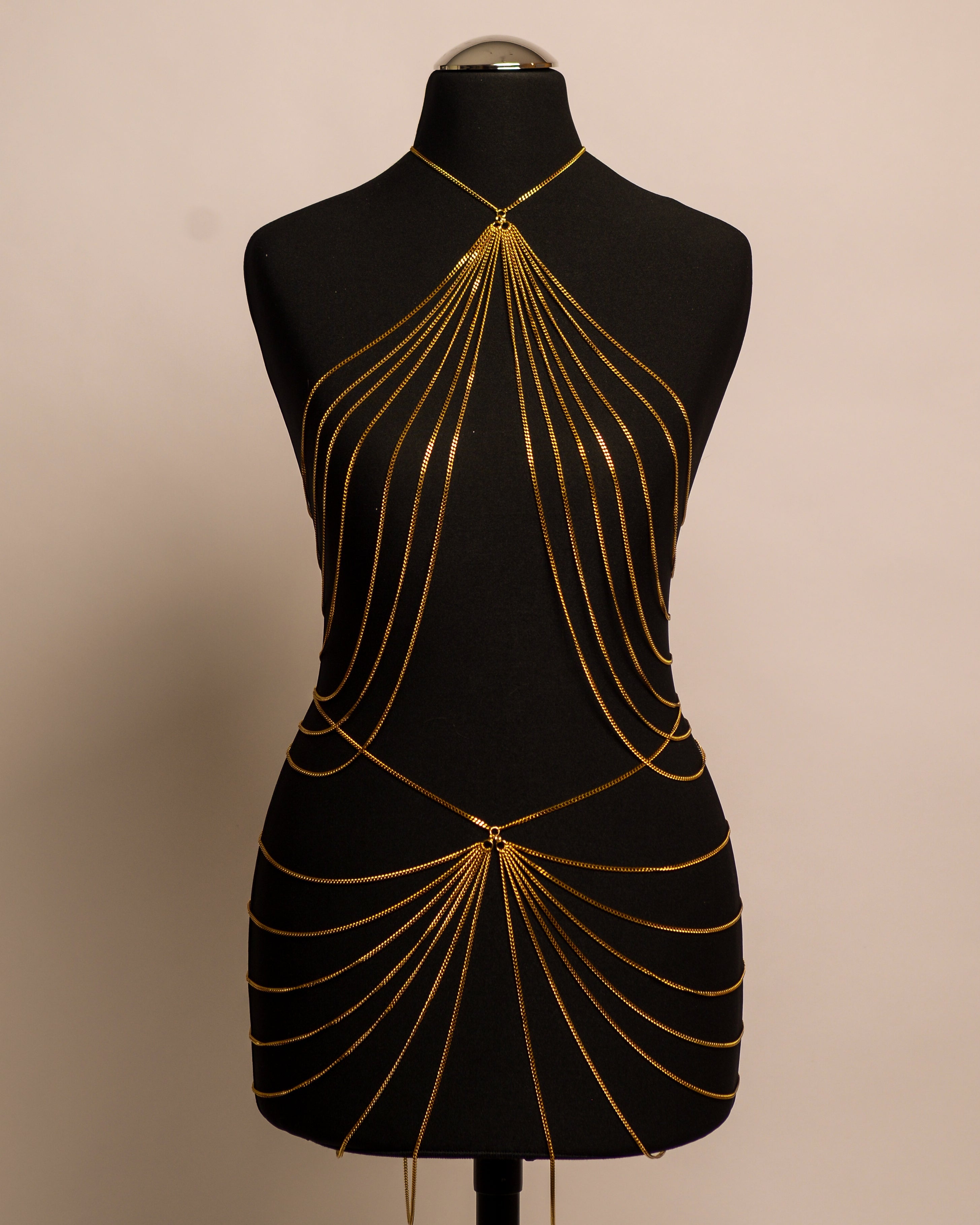 After Dark Top stainless steel body chain handgemaakt op maat