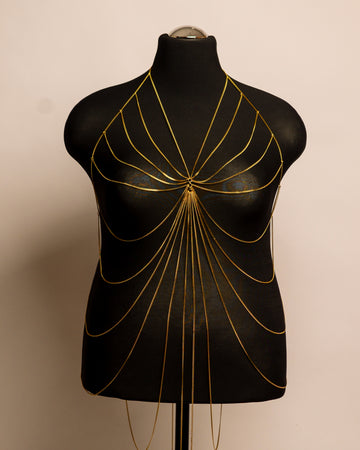 Butterfly Dress stainless steel body chain handgemaakt op maat