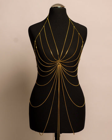 Butterfly Dress stainless steel body chain handgemaakt op maat