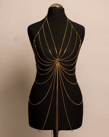 Butterfly Dress stainless steel body chain handgemaakt op maat