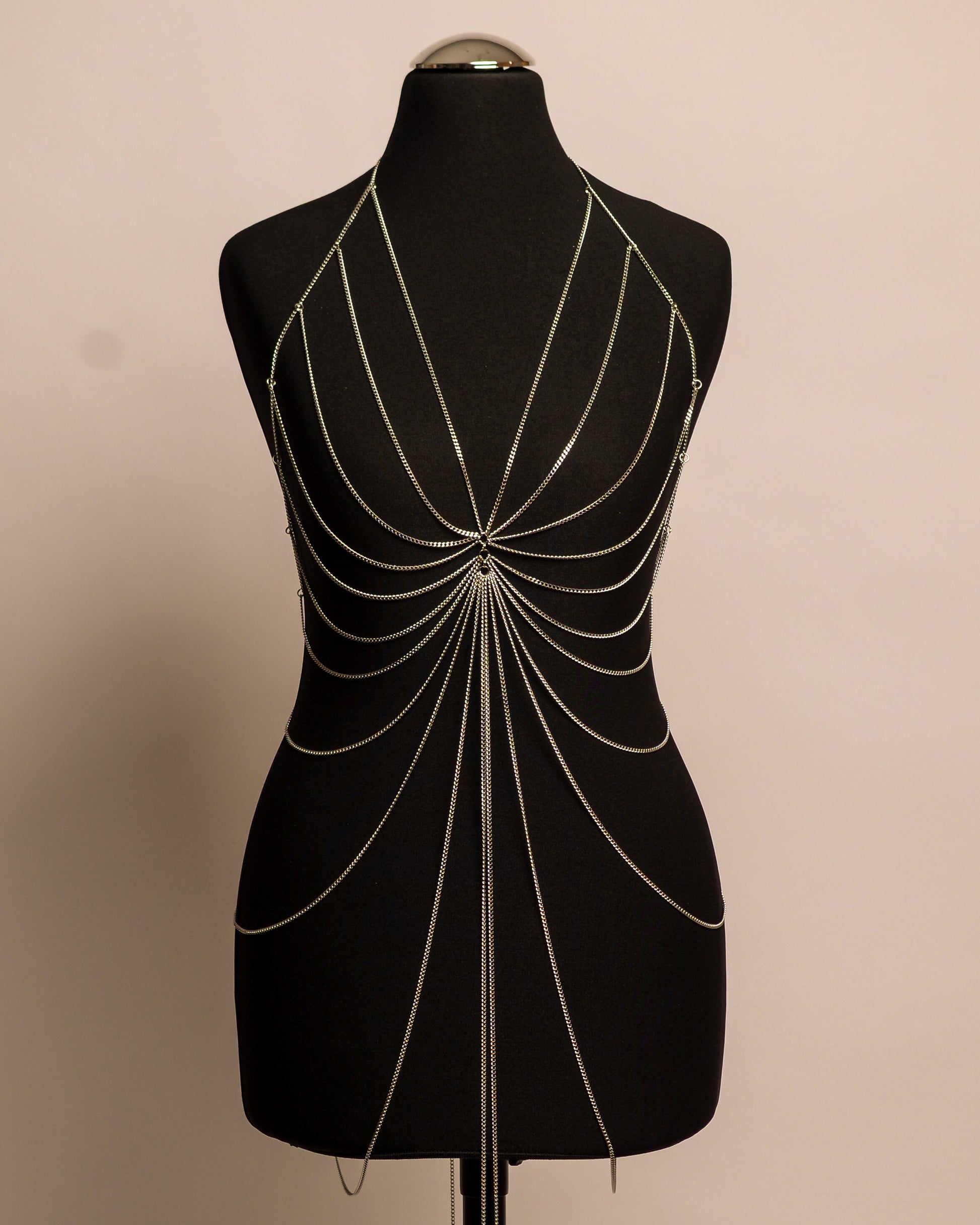 Butterfly Dress stainless steel body chain handgemaakt op maat