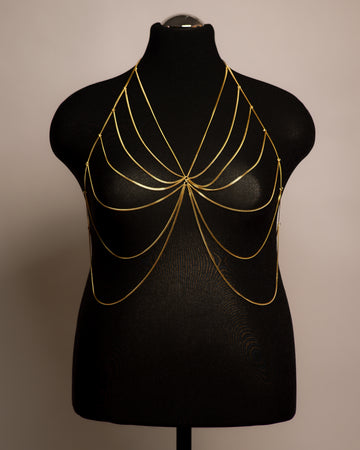 Butterfly Top stainless steel body chain handgemaakt op maat