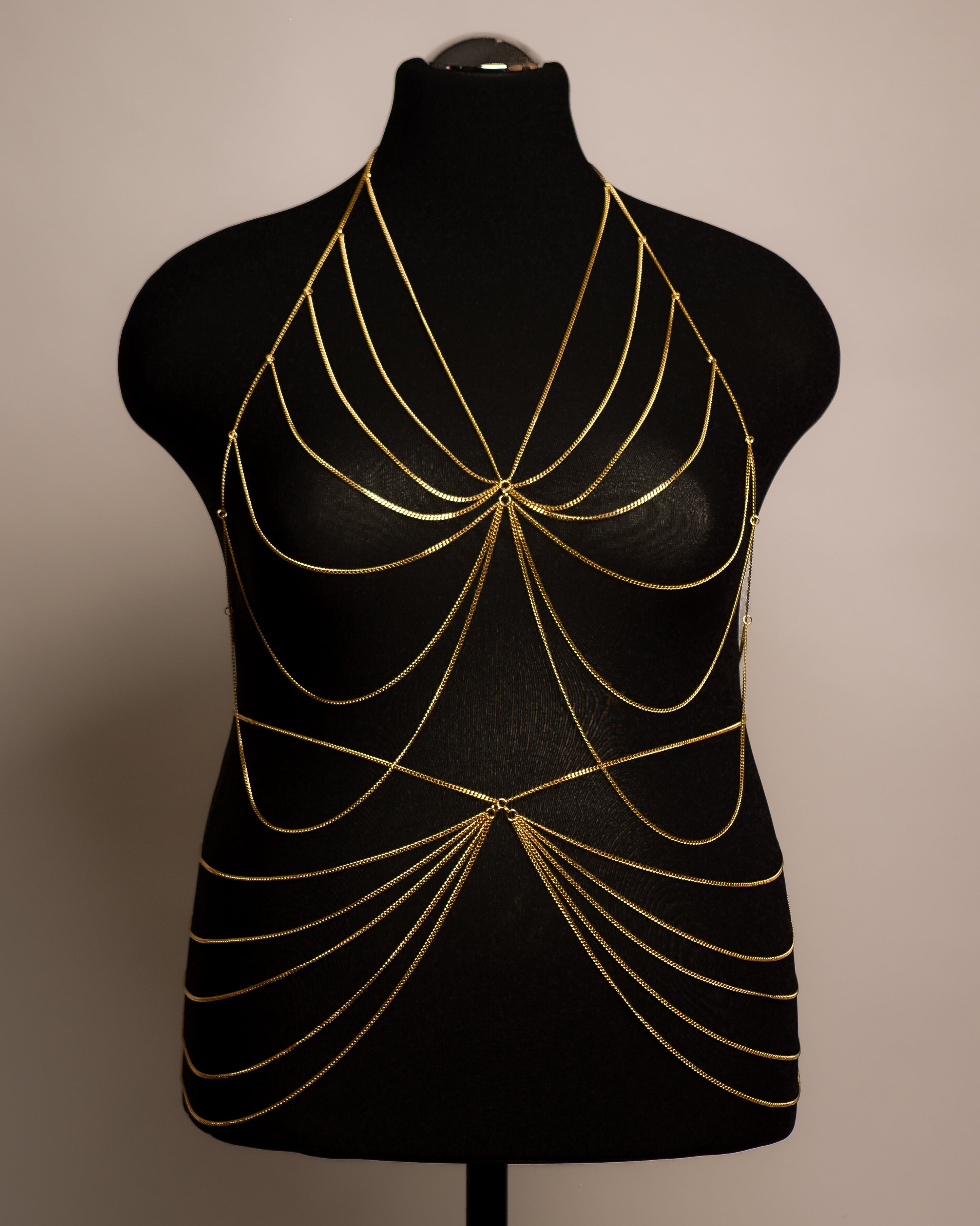 Butterfly Top stainless steel body chain handgemaakt op maat