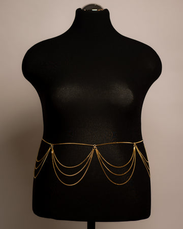 Dahlia Belt stainless steel body chain handgemaakt op maat