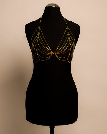 Diamond Top stainless steel body chain handgemaakt op maat
