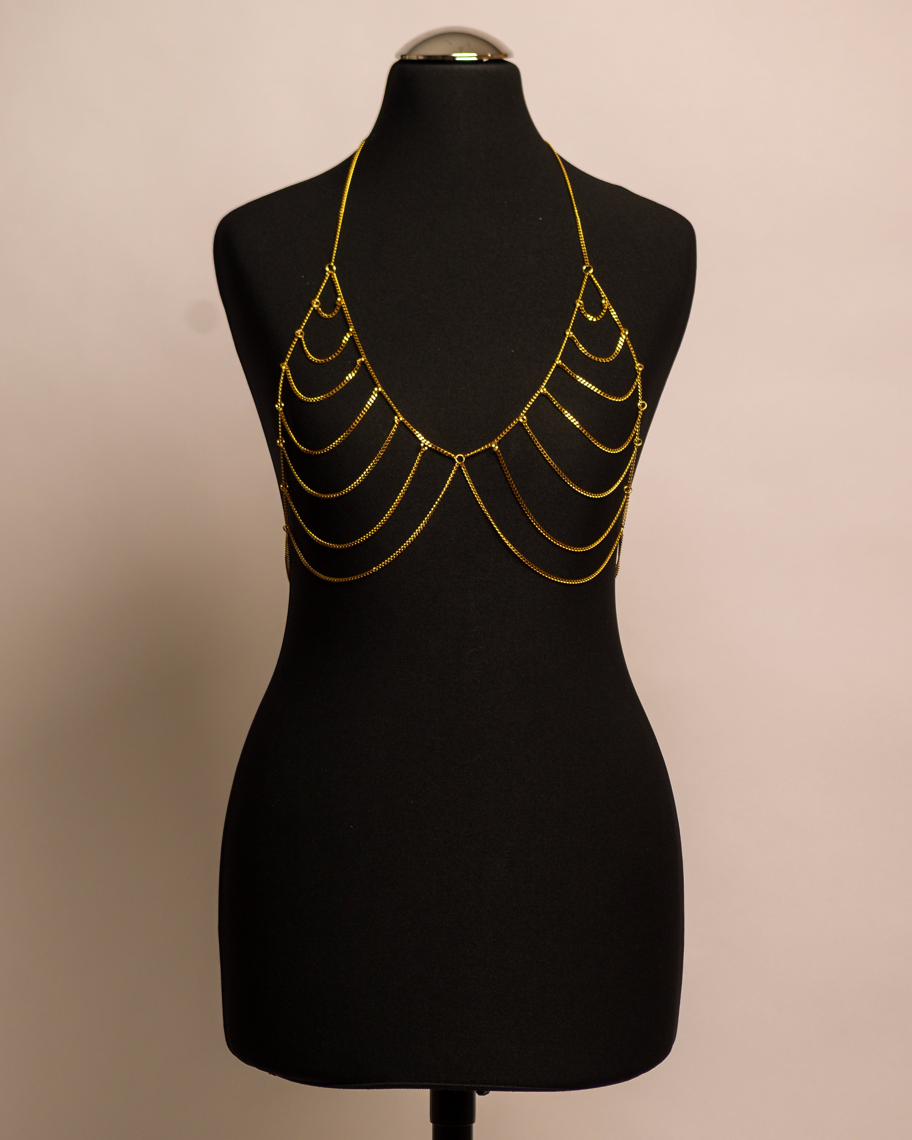 Midnight Top stainless steel body chain handgemaakt op maat