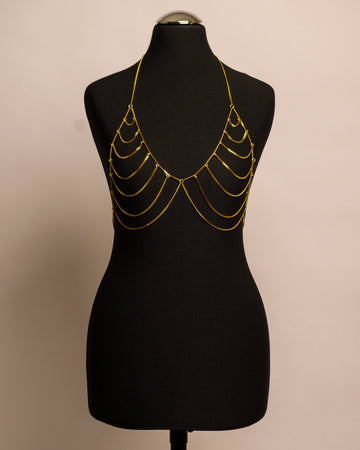 Midnight Top stainless steel body chain handgemaakt op maat