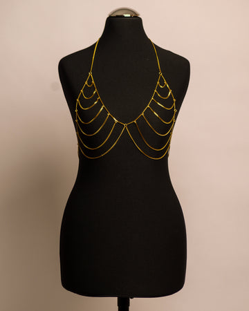 Midnight Top stainless steel body chain handgemaakt op maat