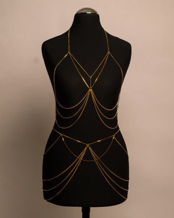 Moon Belt stainless steel body chain handgemaakt op maat
